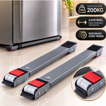 RodaMax – Suporte Deslizante Ajustável com Rodinhas Para Eletrodomésticos Pesados - Entrega Grátis