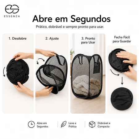 CestFlex - Cesto Grande Dobrável Para Roupas Sujas Brinquedos Infantis e Mais - Entrega Grátis