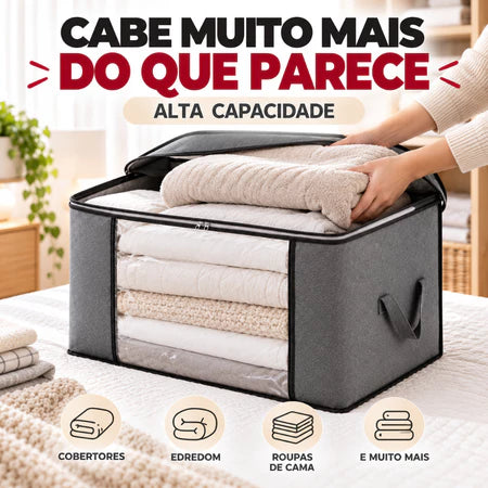 MegaBox - Caixa Organizadora Para Roupas de Cama Anti-Mofo e Poeira - Entrega Grátis