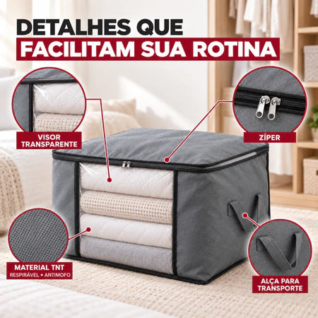 MegaBox - Caixa Organizadora Para Roupas de Cama Anti-Mofo e Poeira - Entrega Grátis