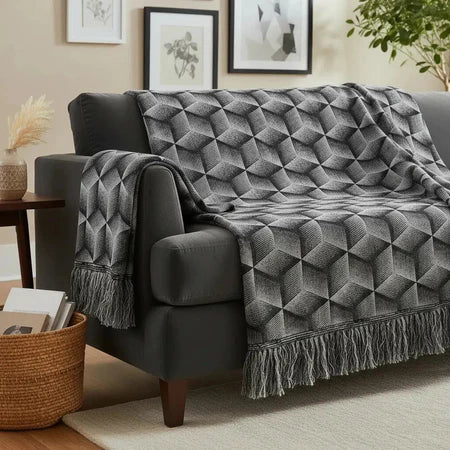Manta Para Sofá de Luxo Estilos Abstratos Super Macia e Confortável - Entrega Grátis