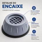 BaseSilence - Kit 4 Suporte de Pés Para Máquina de Lavar Anti Vibração Com Regulador - Entrega Grátis