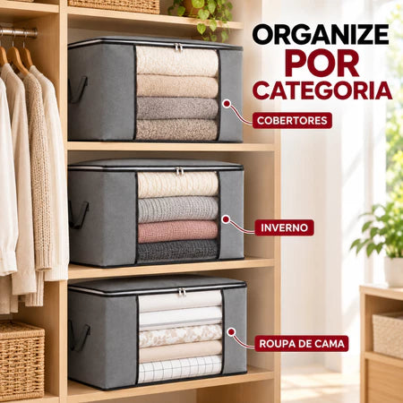 MegaBox - Caixa Organizadora Para Roupas de Cama Anti-Mofo e Poeira - Entrega Grátis