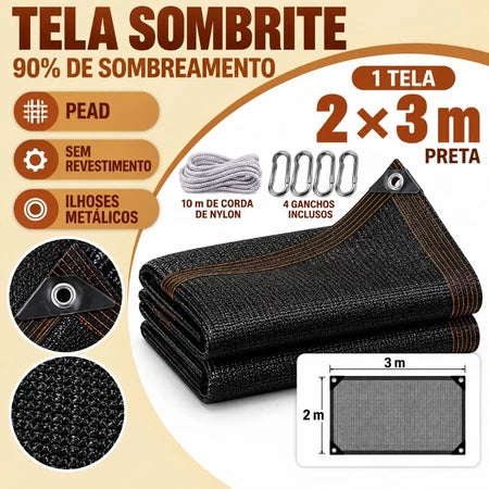 Rede de Sombreamento Premium Impermeável 90% Proteção Solar Instalação Rápida e Proteção UV - Entrega Grátis