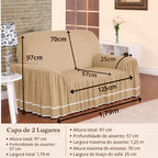 Capa de Sofá Verona 2 e 3 Lugares de MicroFibra Com Saias - Entrega Grátis