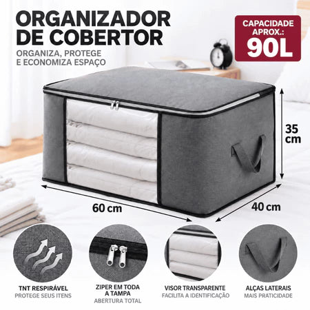 MegaBox - Caixa Organizadora Para Roupas de Cama Anti-Mofo e Poeira - Entrega Grátis