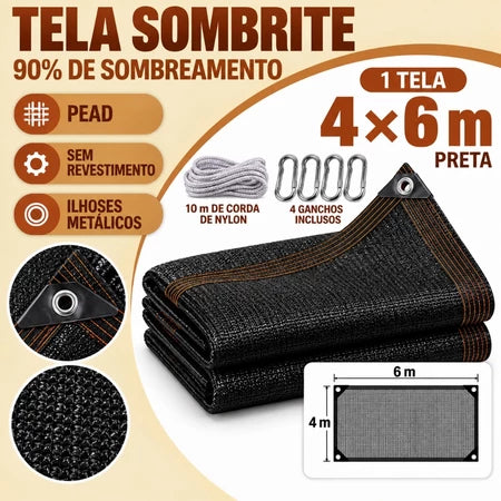 Rede de Sombreamento Premium Impermeável 90% Proteção Solar Instalação Rápida e Proteção UV - Entrega Grátis