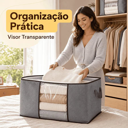 MegaBox - Caixa Organizadora Para Roupas de Cama Anti-Mofo e Poeira - Entrega Grátis