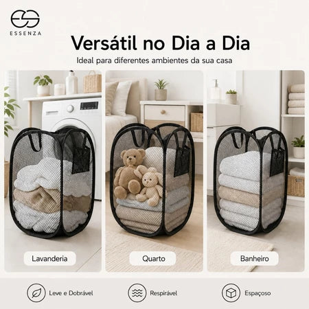 CestFlex - Cesto Grande Dobrável Para Roupas Sujas Brinquedos Infantis e Mais - Entrega Grátis