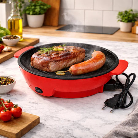GrilMax - Frigideira Elétrica Multifuncional Assadeira Com Revestimento Antiaderente - Entrega Grátis