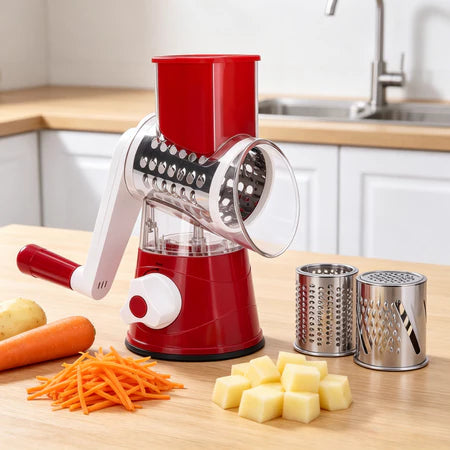 InoxSlice - Cortador Ralador e Fatiador de Legumes Multifuncional 3 Lâminas - Entrega Grátis