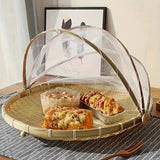 CestFresh - Cesto de Bamboo Com Cobertura de Tela Retrátil Protetor de Alimentos - Entrega Grátis