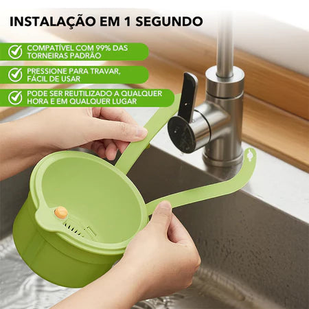 FiltroClean - Filtro De Resíduos Com Botão Ejetor Para Torneira de Cozinha - Entrega Grátis