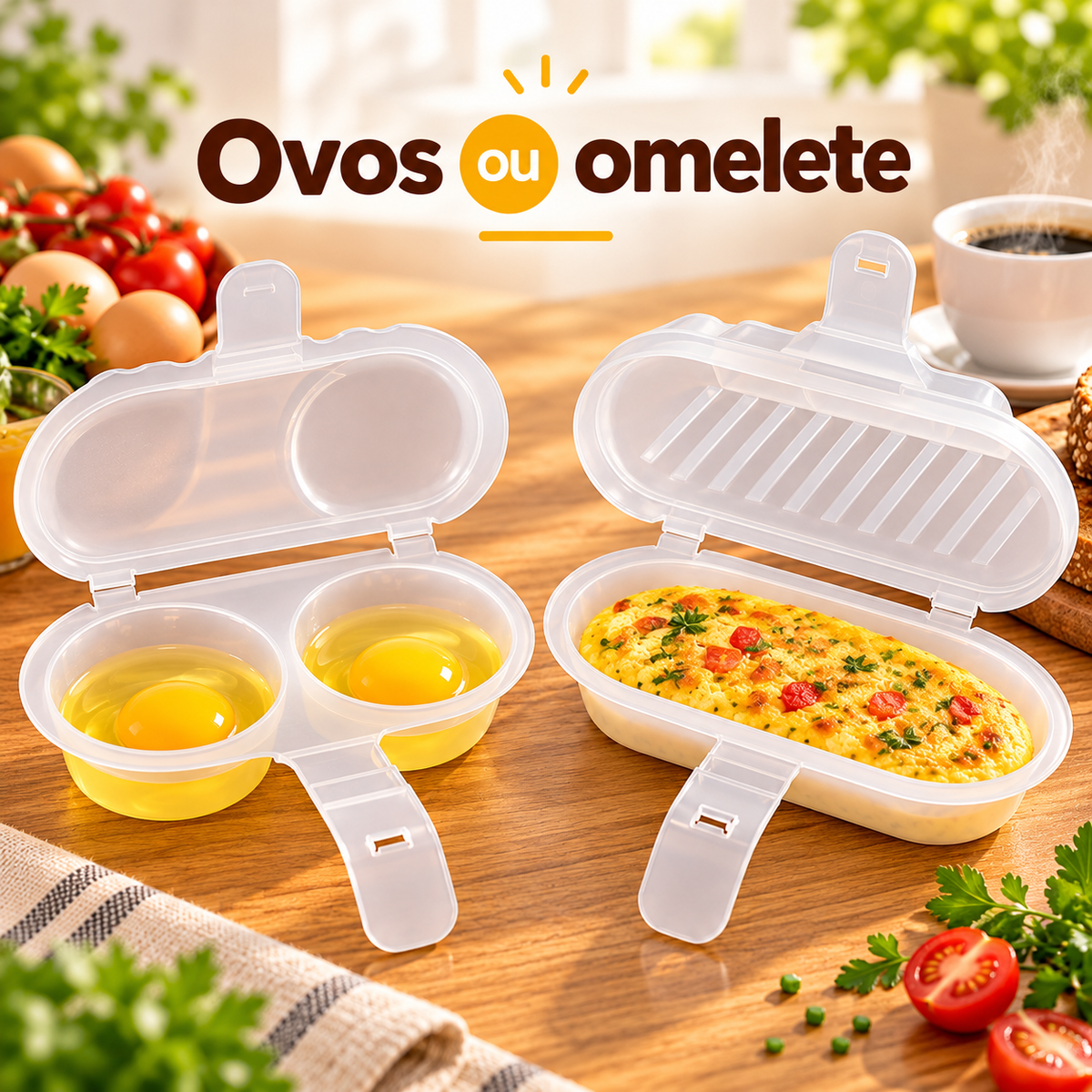 EggFast - Forma Omeleteira Para Micro-Ondas Livre de BPA Prática e Rápida Sem Sujeira - Entrega Grátis