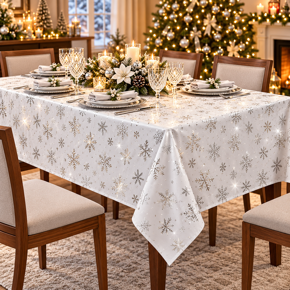 Toalha de Mesa Natalina Premium Luxuosa e Elegante - Entrega Grátis