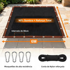 Rede de Sombreamento Premium Impermeável 90% Proteção Solar Instalação Rápida e Proteção UV - Entrega Grátis