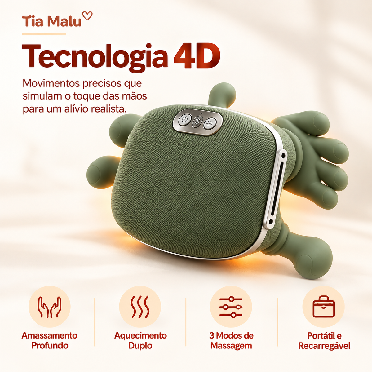 CerviRelax - Massageador de Pescoço e Ombros Para Relaxamento e Alívio 8 Pontos de Aquecimento - Entrega Grátis