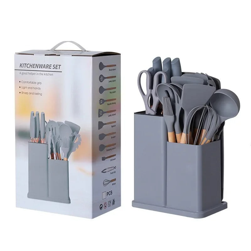 Kit Completo Jogo Utensílios de Cozinha 19 Peças