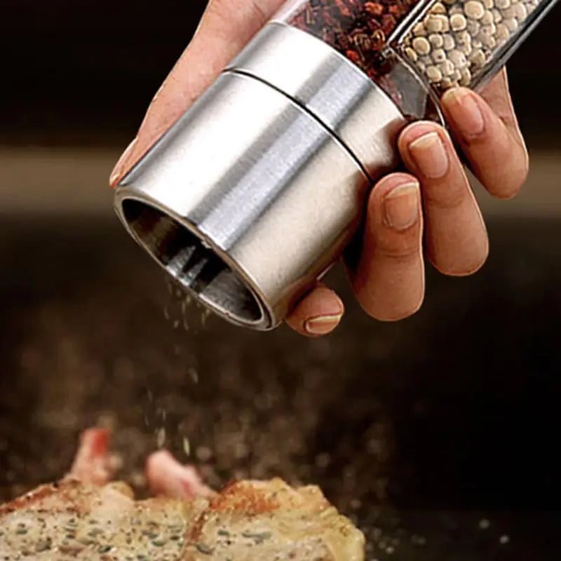 Moedor de Pimenta e Temperos Manual Inox 2 em 1 - Tia Malu