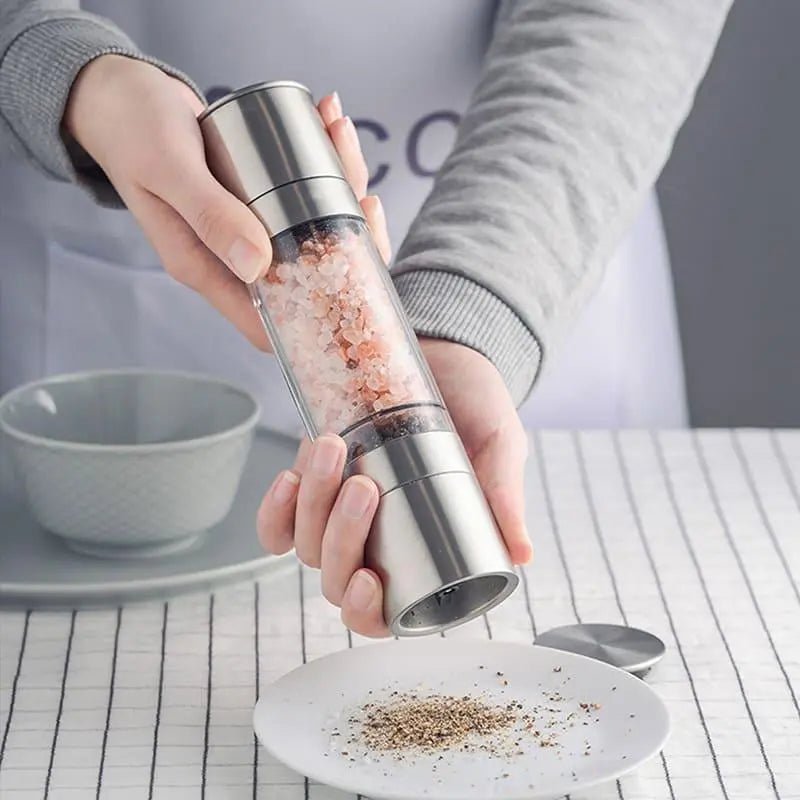 Moedor de Pimenta e Temperos Manual Inox 2 em 1 - Tia Malu