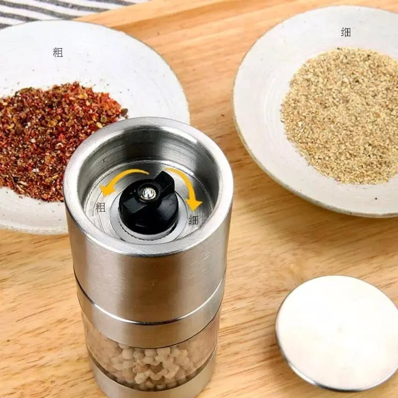 Moedor de Pimenta e Temperos Manual Inox 2 em 1 - Tia Malu