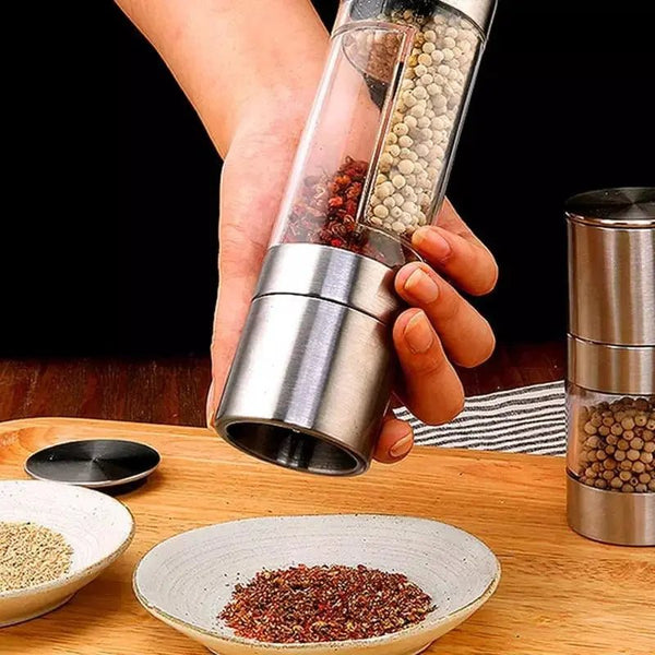 Moedor de Pimenta e Temperos Manual Inox 2 em 1 - Tia Malu