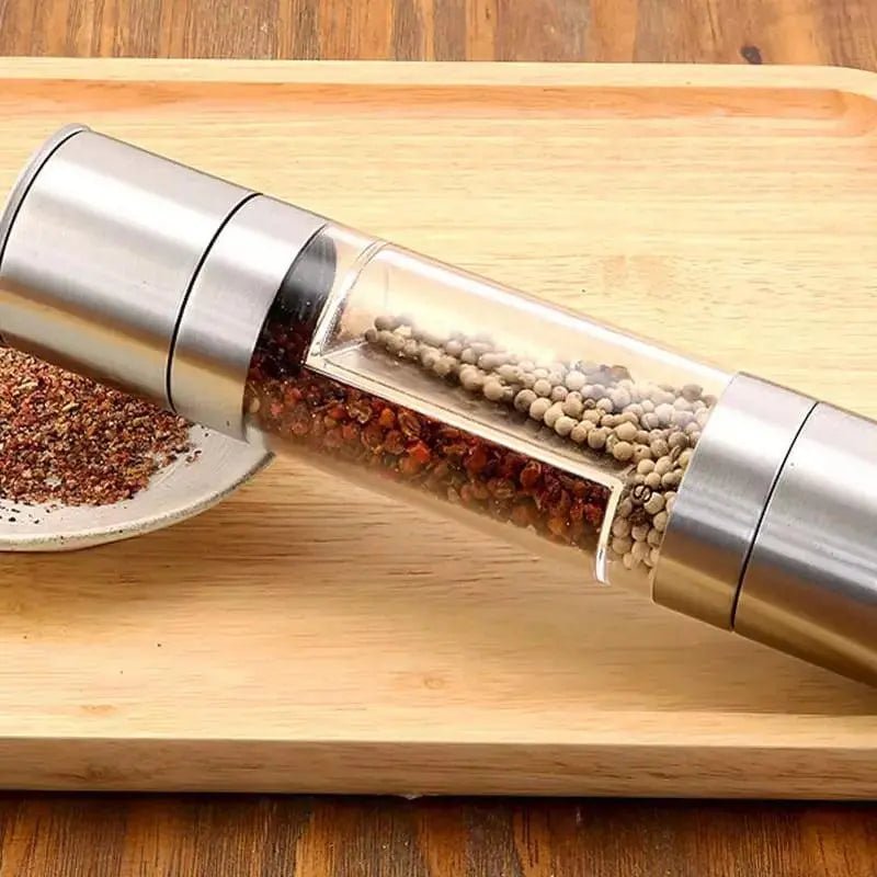Moedor de Pimenta e Temperos Manual Inox 2 em 1 - Tia Malu