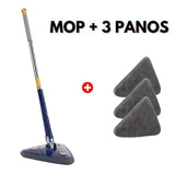 FlexPro - Mop de Limpeza Giratório Com Panos Microfibra Super Absorventes Reutilizáveis - Entrega Grátis