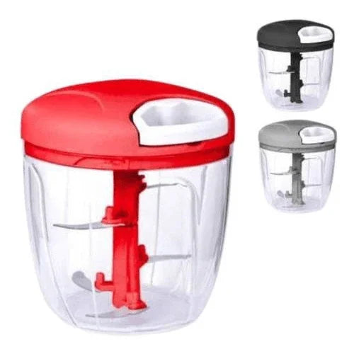 Processador Triturador Manual Grande Multiuso De Alimento 900ml Com 5 Lâminas - Tia Malu