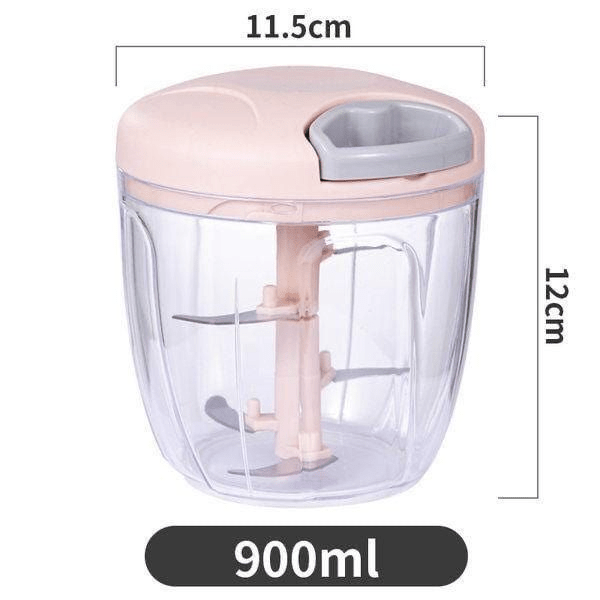 Processador Triturador Manual Grande Multiuso De Alimento 900ml Com 5 Lâminas - Tia Malu