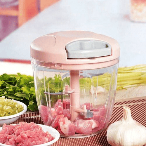 Processador Triturador Manual Grande Multiuso De Alimento 900ml Com 5 Lâminas - Tia Malu