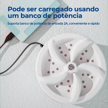 SplashClean - Mini Máquina de Lavar Roupas Panos Toalhas no Balde Portátil e Recarregável - Entrega Grátis