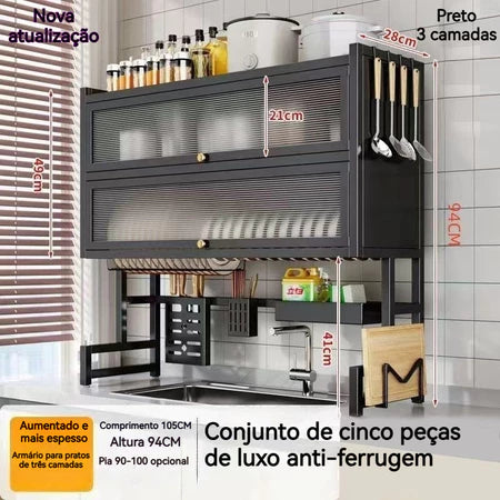 MultiFlex - Escorredor De Louça Suspenso Para Bancada de Cozinha - Entrega Grátis