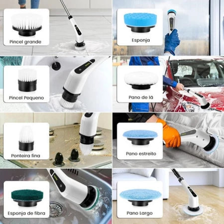 CleanMax - Escova Eletrica de Limpeza 7 em 1 Sem Fio Multiuso Pratica Para Casa - Entrega Grátis