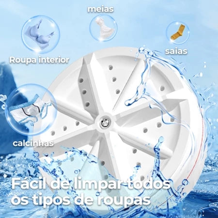 SplashClean - Mini Máquina de Lavar Roupas Panos Toalhas no Balde Portátil e Recarregável - Entrega Grátis