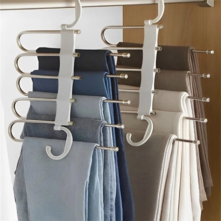 CabideFlex - Cabide Retrátil Organizador 5 em 1 Dobrável em Aço Inox - Entrega Grátis