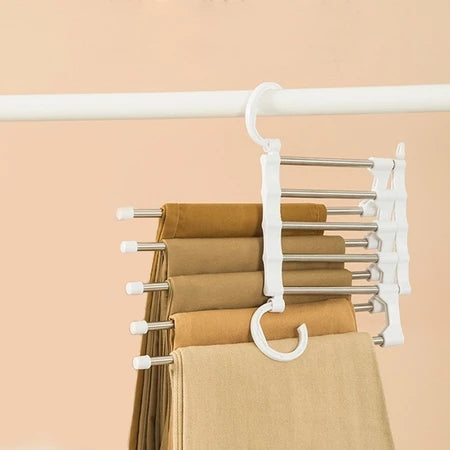 CabideFlex - Cabide Retrátil Organizador 5 em 1 Dobrável em Aço Inox - Entrega Grátis