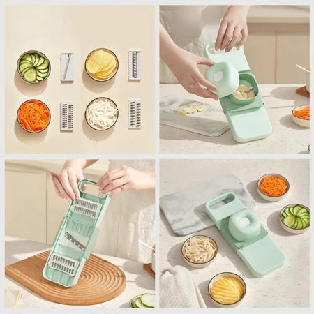 PeelMax - Fatiador de Legumes e Vegetais 5 em 1 de Aço Inox - Entrega Grátis