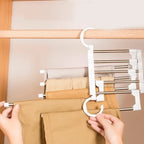 CabideFlex - Cabide Retrátil Organizador 5 em 1 Dobrável em Aço Inox - Entrega Grátis