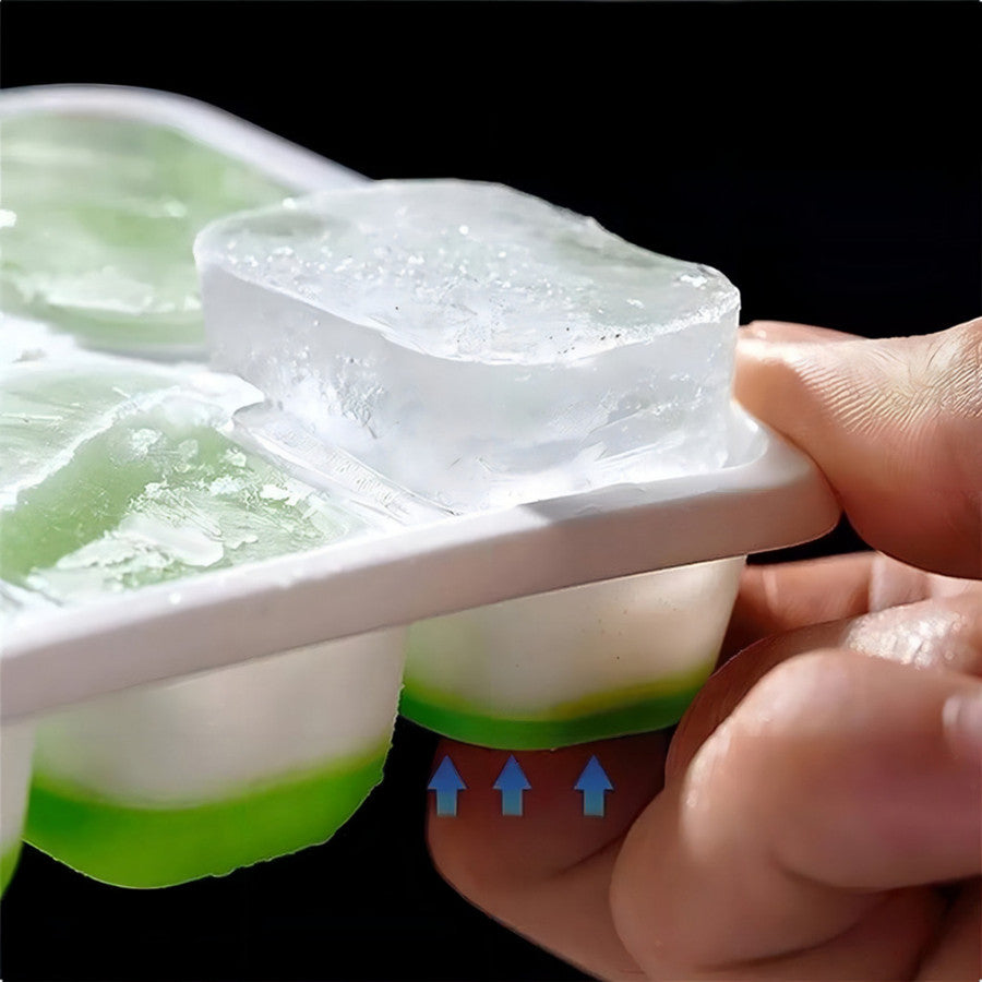 Forma de Gelo Cubo com Tampa Rígida e Fundo de Silicone