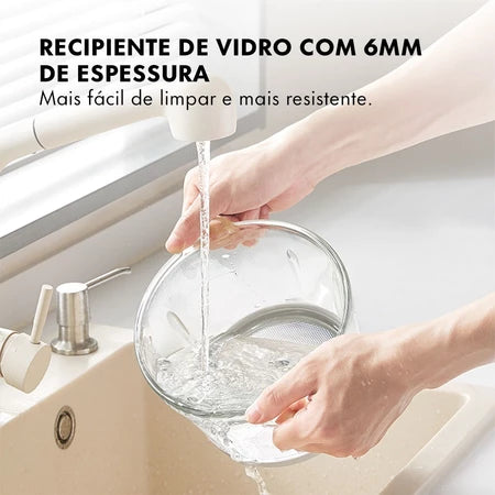 Processador Gaabor - Triturador e Processador de Carne e Legumes 2L Com 4 Lâminas de Aço e Tigela de Vidro - Entrega grátiso