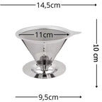 PraticCoffee - Filtro Coador de Café de Aço Inox Reutilizável - Entrega Grátis