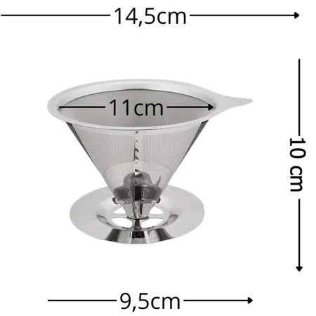 PraticCoffee - Filtro Coador de Café de Aço Inox Reutilizável - Entrega Grátis