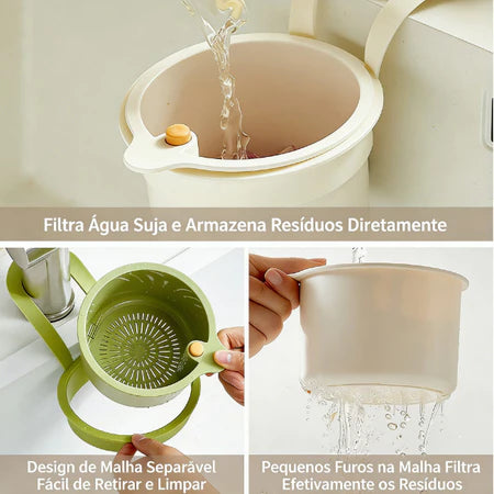 FiltroClean - Filtro De Resíduos Com Botão Ejetor Para Torneira de Cozinha - Entrega Grátis