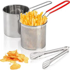 InoxFry - Fritadeira Profunda de Aço Inoxidável 1300ml Com Cesto de Fritura e Pinças Para Alimentos - Entrega Grátis
