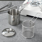 InoxFry - Fritadeira Profunda de Aço Inoxidável 1300ml Com Cesto de Fritura e Pinças Para Alimentos - Entrega Grátis
