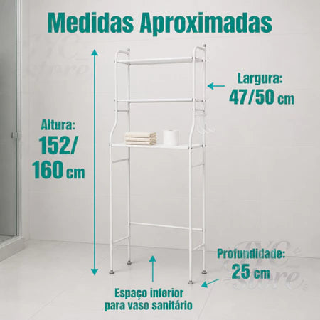 PratFlex - Prateleira Organizadora Multifuncional Com 3 Andares Para Banheiro - Entrega Grátis