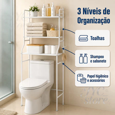 PratFlex - Prateleira Organizadora Multifuncional Com 3 Andares Para Banheiro - Entrega Grátis