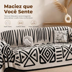 Manta de Luxo Gigante Estampa Geométrica Super Macia - Entrega Grátis