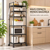PratLine - Estante Organizadora Metálica Com 6 Prateleiras de Cozinha - Entrega Grátis